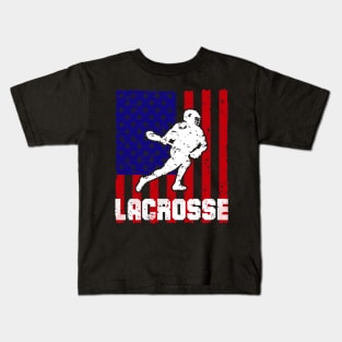 lacrosse,lacrosse usa flag,lacrosse t-shirt,lacrosse gifts Kids T-Shirt